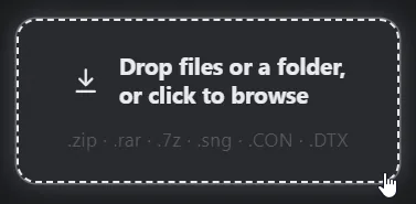 Drop files or a folder to install