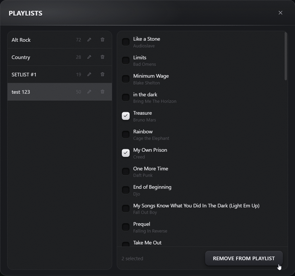 Setlist manager