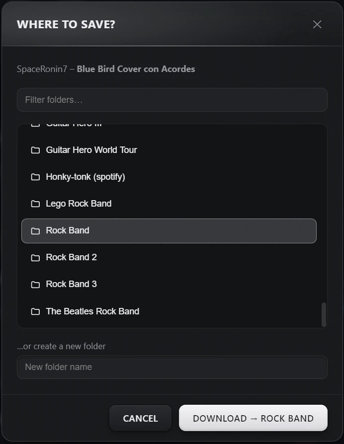 Choose which database and system to download from
